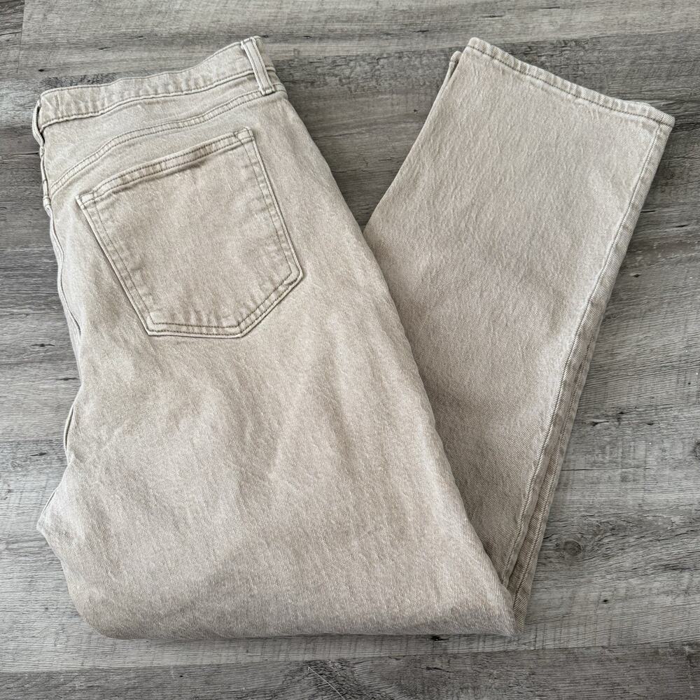 Abercrombie & Fitch The 90s Straight Ultra High Rise Jeans Womens 16 Reg Tan